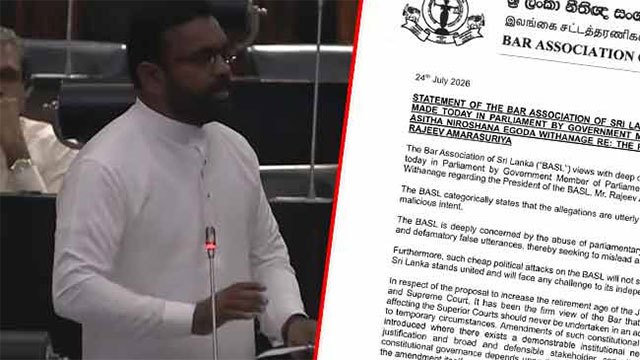 BASL rejects NPP MP’s ‘political deal’ allegation, challenges him to repeat claim outside Parliament