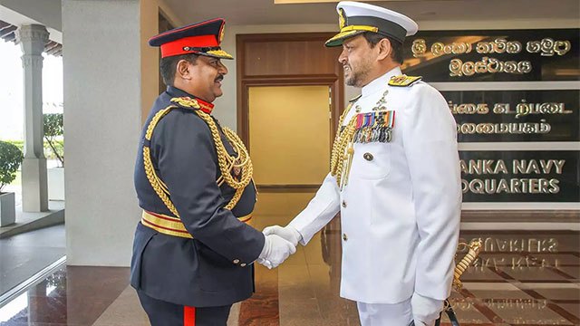 Navy Commander Honors Retiring Army Leader