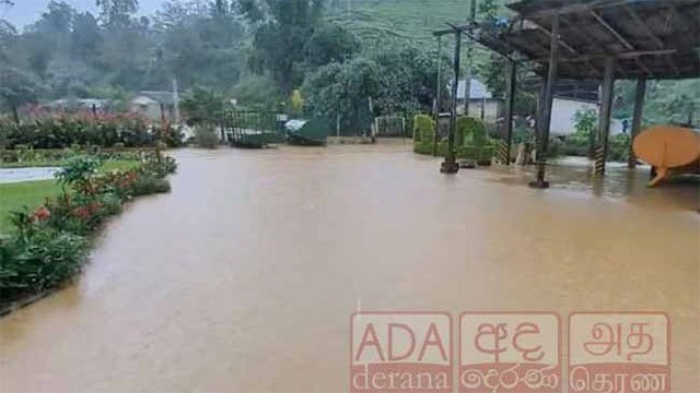 Dickoya Stream Overflows in Hatton, Flooding Residential Areas