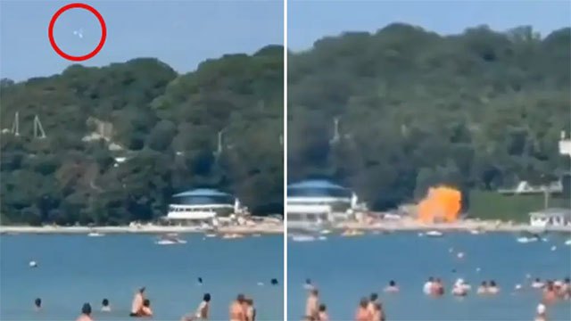 Seven killed in drone strike on Russian beach; Ukraine's involvement unclear