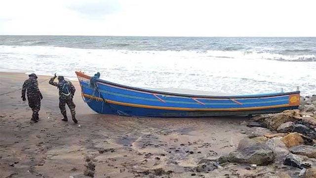 Suspected Indian Fishing Vessel Discovered Washed Ashore in Chilaw