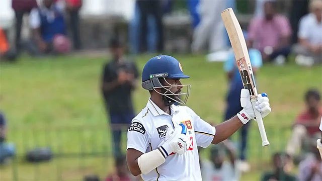 Dinusha reaches second Test century as Sri Lanka battles India deficit
