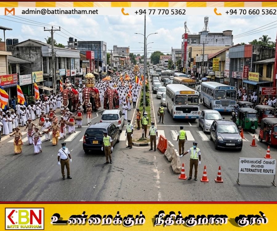 கடුවேල ஆலய ஊர்வலத்திற்காக சிறப்பு போக்குவரத்து ஏற்பாடுகள் நடைமுறையில் உள்ளன