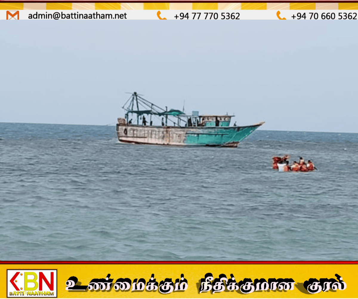 இந்திய மீன்பிடி படகு விபத்தில் சிக்கியதற்காக இலங்கை கடற்படை மீட்பு நடவடிக்கை தொடங்கியது