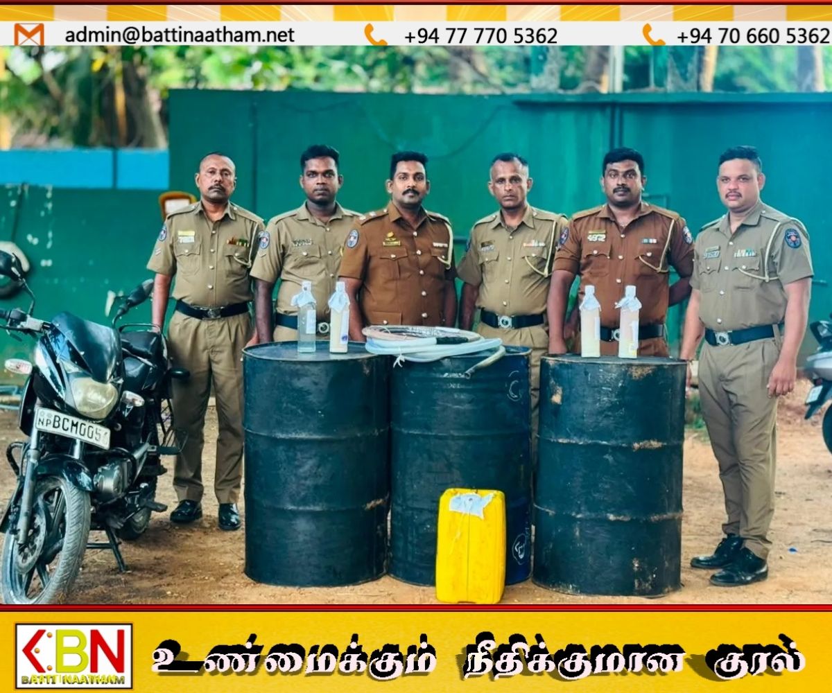 யாழ்ப்பாணத்தில் சட்டவிரோத மது உற்பத்தி நிறுவனம் சோதனை, இருவர் கைது