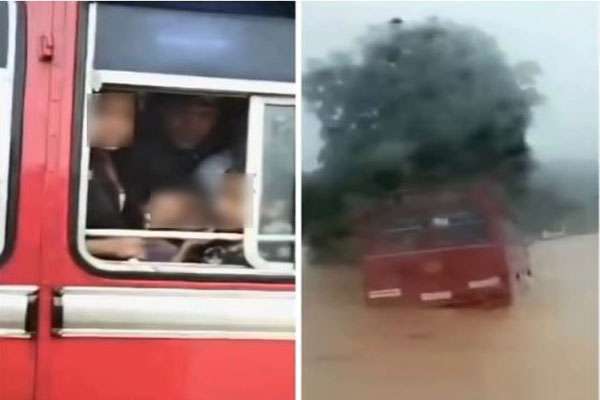 நவல்පිත്ති பகுதியில் வெள்ளத்திலிருந்து பேருந்து பயணிகள் மீட்கப்பட்டனர்