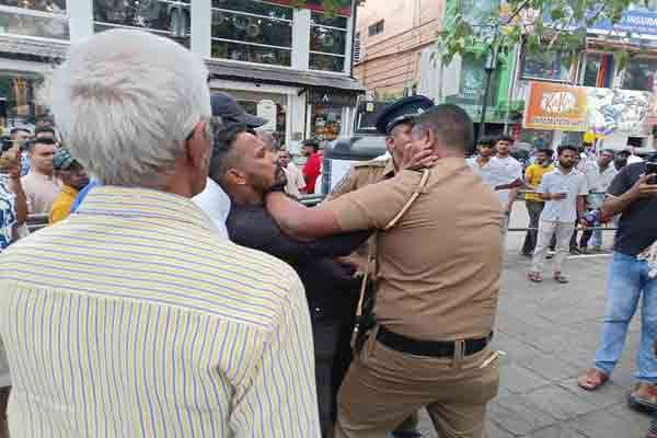 கண்டியில் காவல் அதिकாரிகளுக்கு எதிரான தாக்குதலுக்குப் பிறகு ஒரு மனிதன் கைது செய்யப்பட்டான்