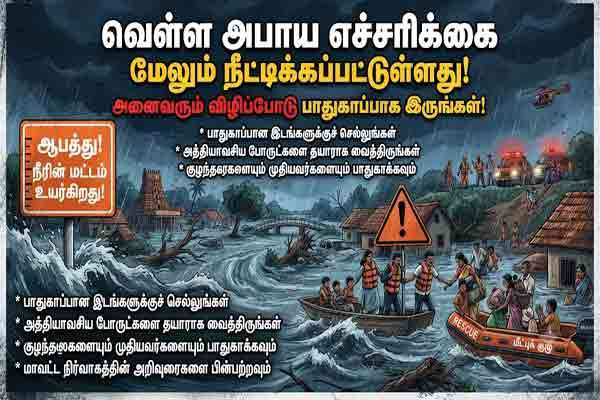 கேലാணി கங்கா நிwatershed இல் மழை தொடர்ந்து பெய்வதால் வெள்ளப் பெருக்கு எச்சரிக்கைகள் நீட்டிக்கப்பட்டுள்ளன