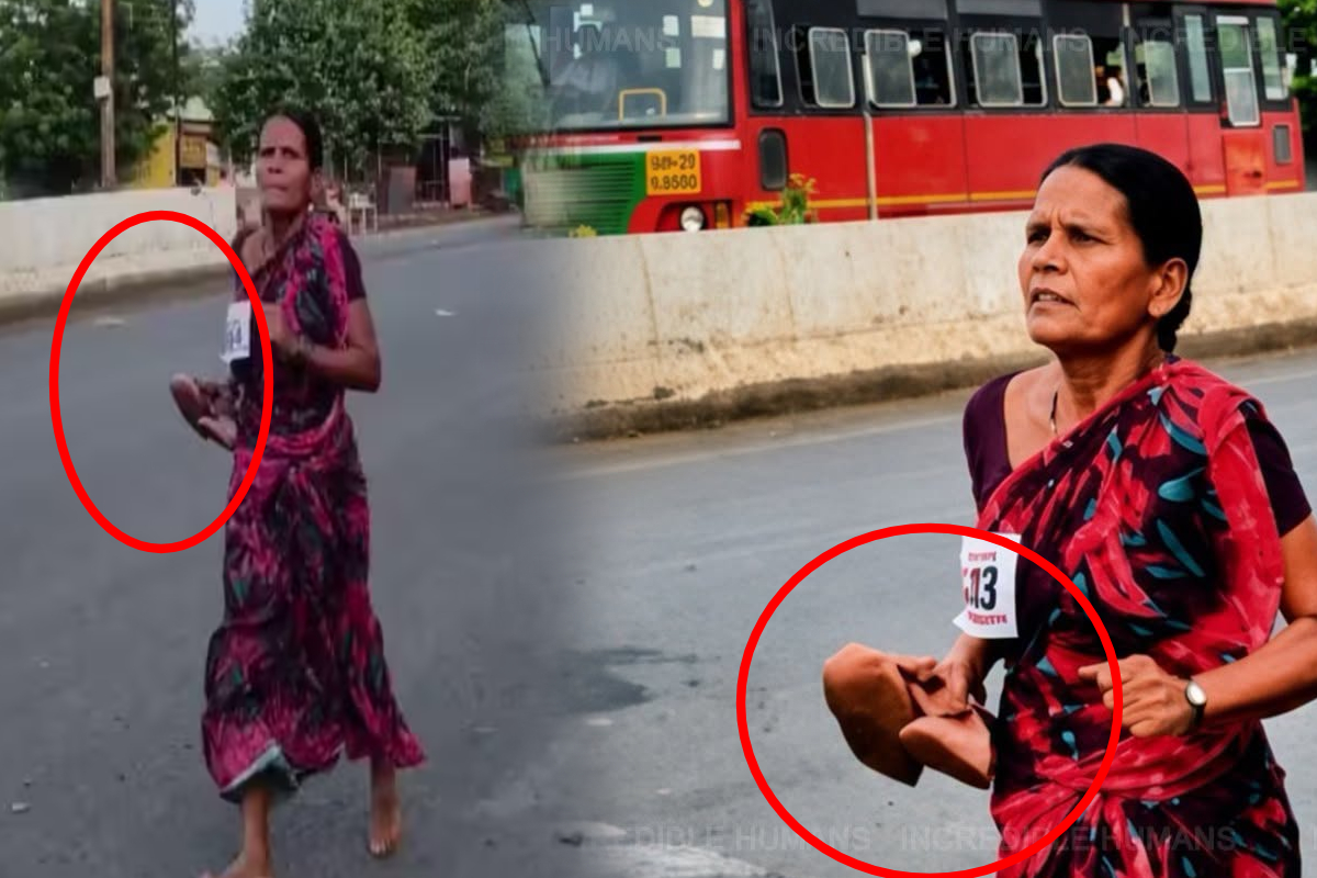 மகாராஷ்ட்ர தாய் கால்களுக்கு காலணி இல்லாமல் மmarathonஐ வென்று மகள்களின் கல்விக்கு நிதி திரட்டினார்