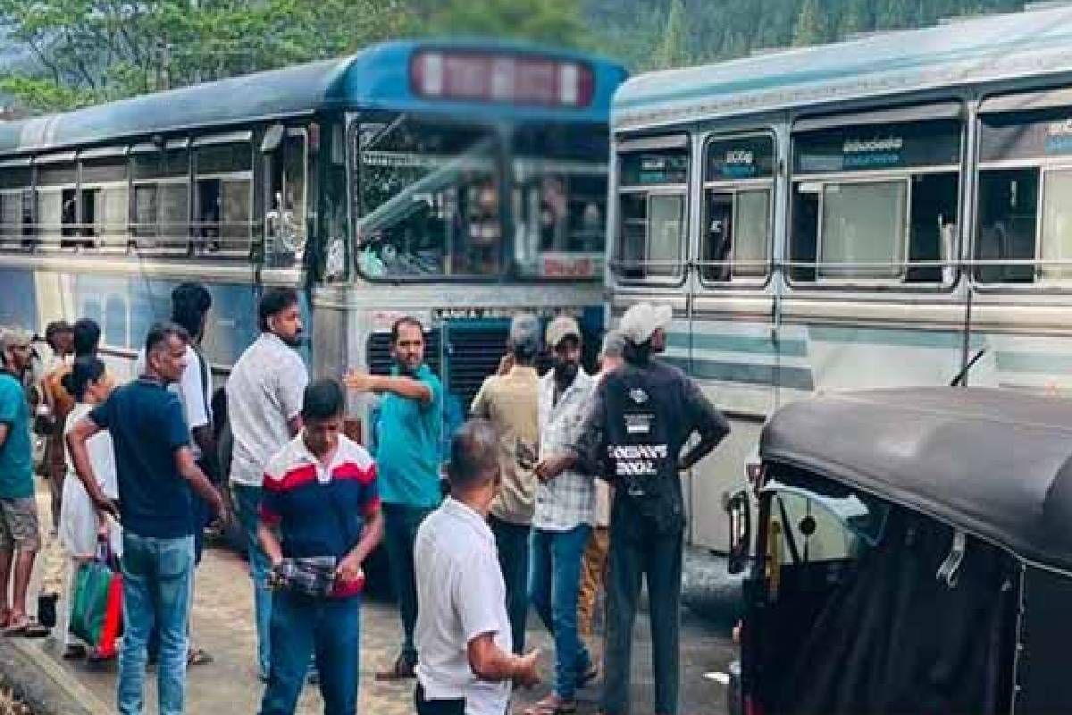 கண்டி அருகே ஓவர்டேக்கிங் சம்பவத்தில் இரண்டு தனியார் பேருந்துகள் மோதல்