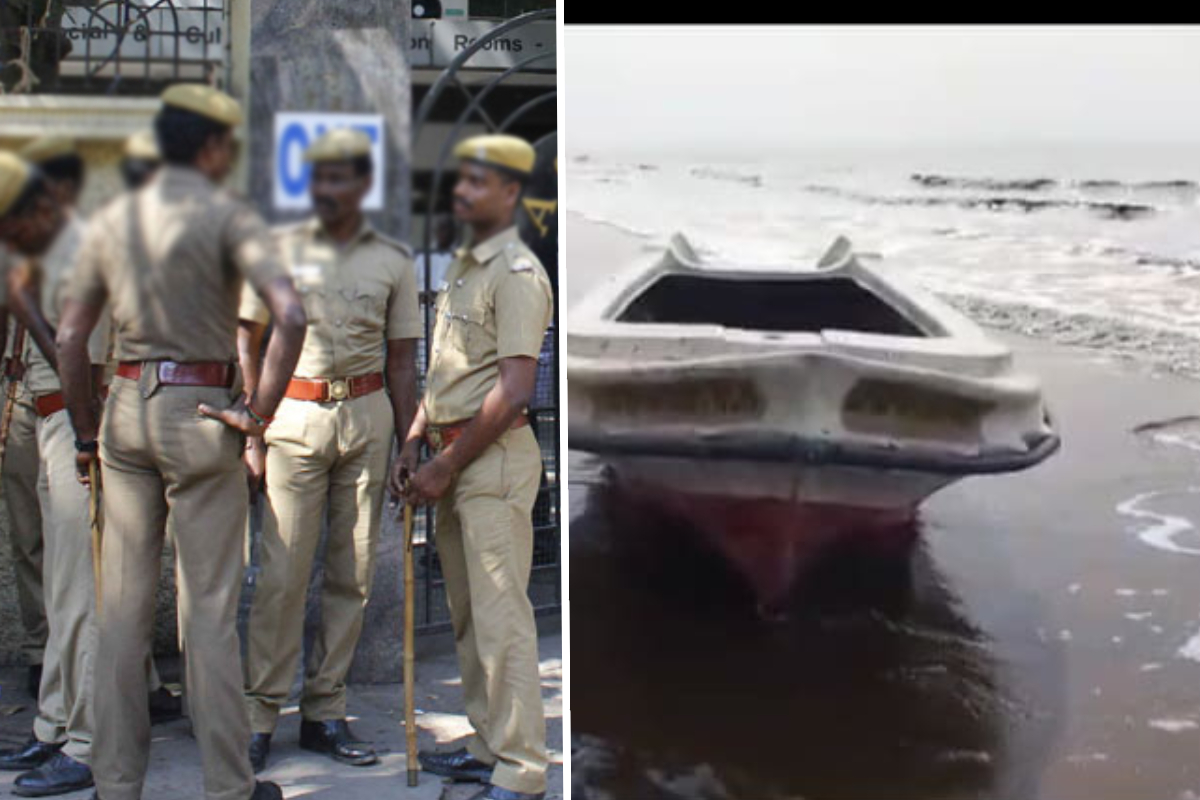 இலங்கை மீன்பிடி படகு கடற்கரையோரம் இந்திய காவல்துறையை தப்பியோடியது