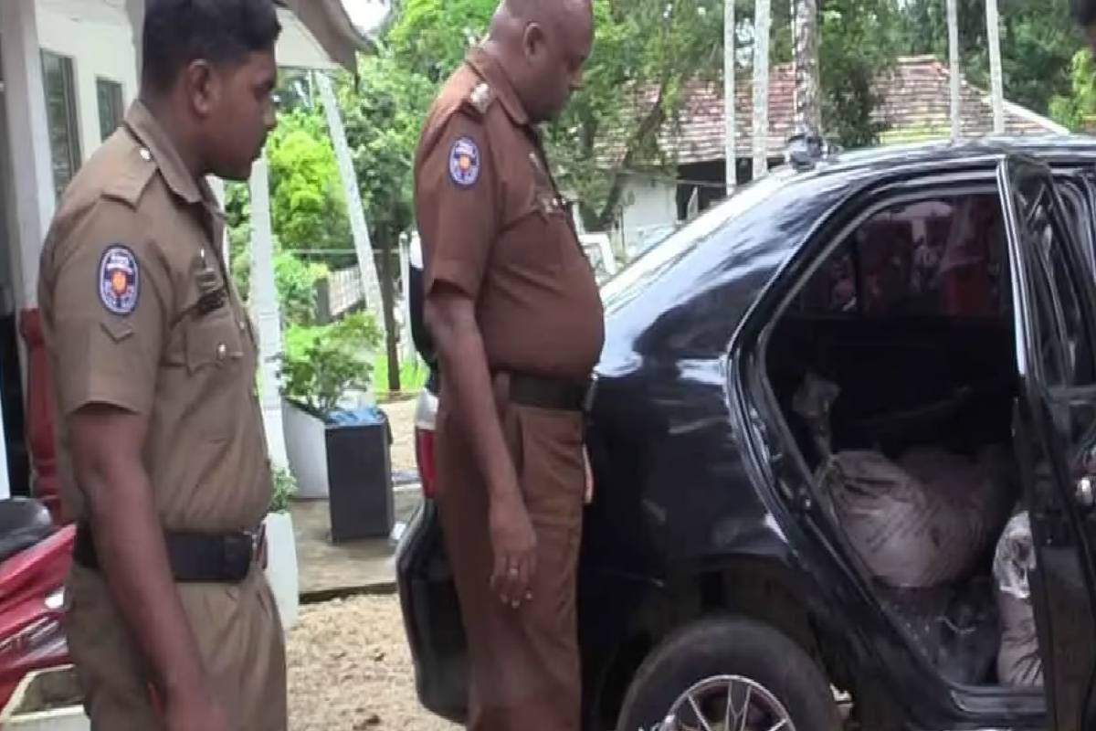 குத்தகைக்கு எடுக்கப்பட்ட ஆடம்பரமான வாহனத்தில் ஒரு மில்லியன் ரூபாய்க்கு மேல் மதிப்புள்ள சட்டவிரோத மதுபானங்களுடன் இருவர் கைது செய்யப்பட்டனர்