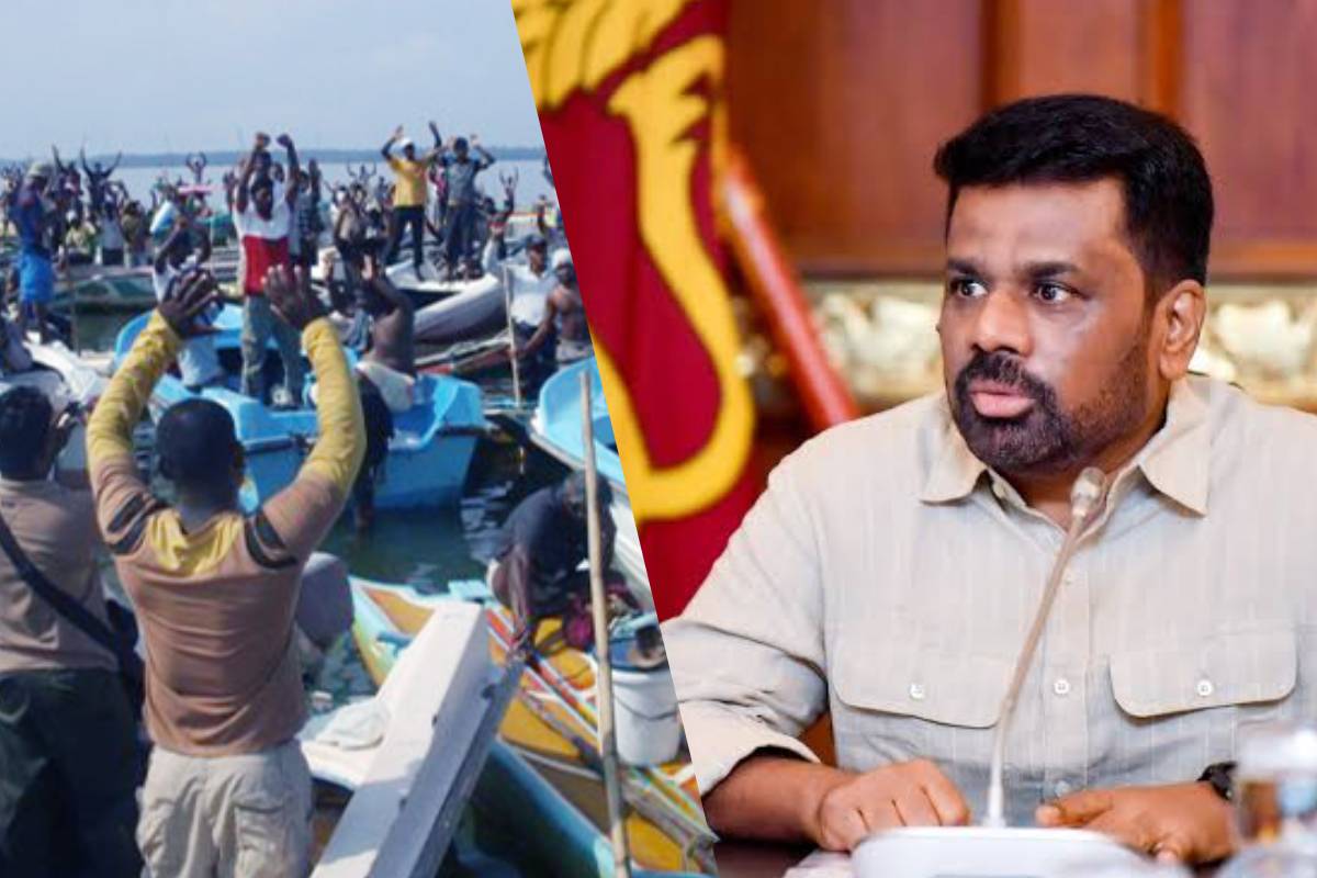 யாழ். தீவகப் பகுதியில் கடற்றொழிலாளர்கள் கறுப்புக்கொடியுடன் கடலில் இறங்கிப் போராட்டம்