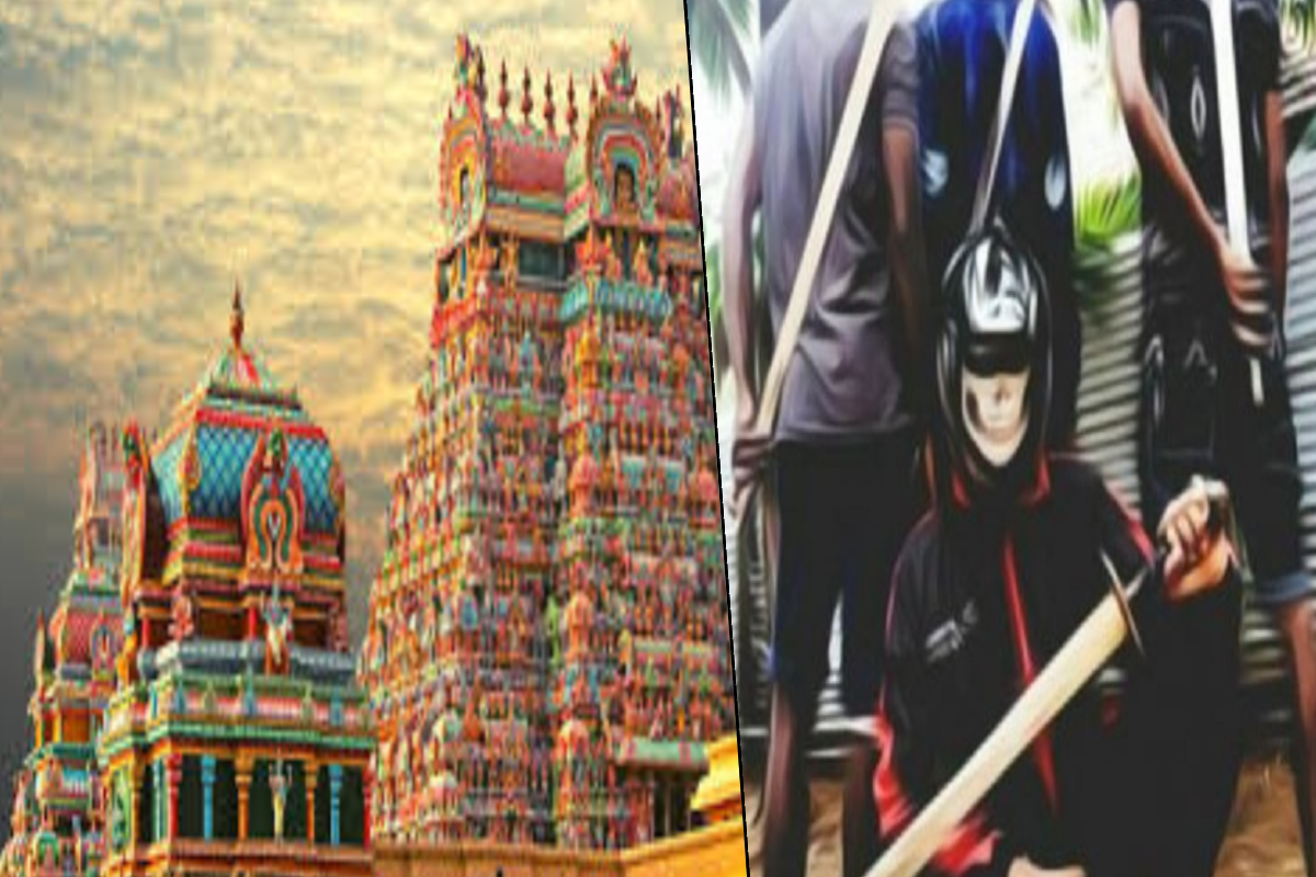 உணவு விநியோகம் பற்றிய சண்டைக்குப் பிறகு எரவூரில் உள்ள கோயிலில்剣 தாக்குதலில் நான்கு பேர் காயமடைந்தனர்