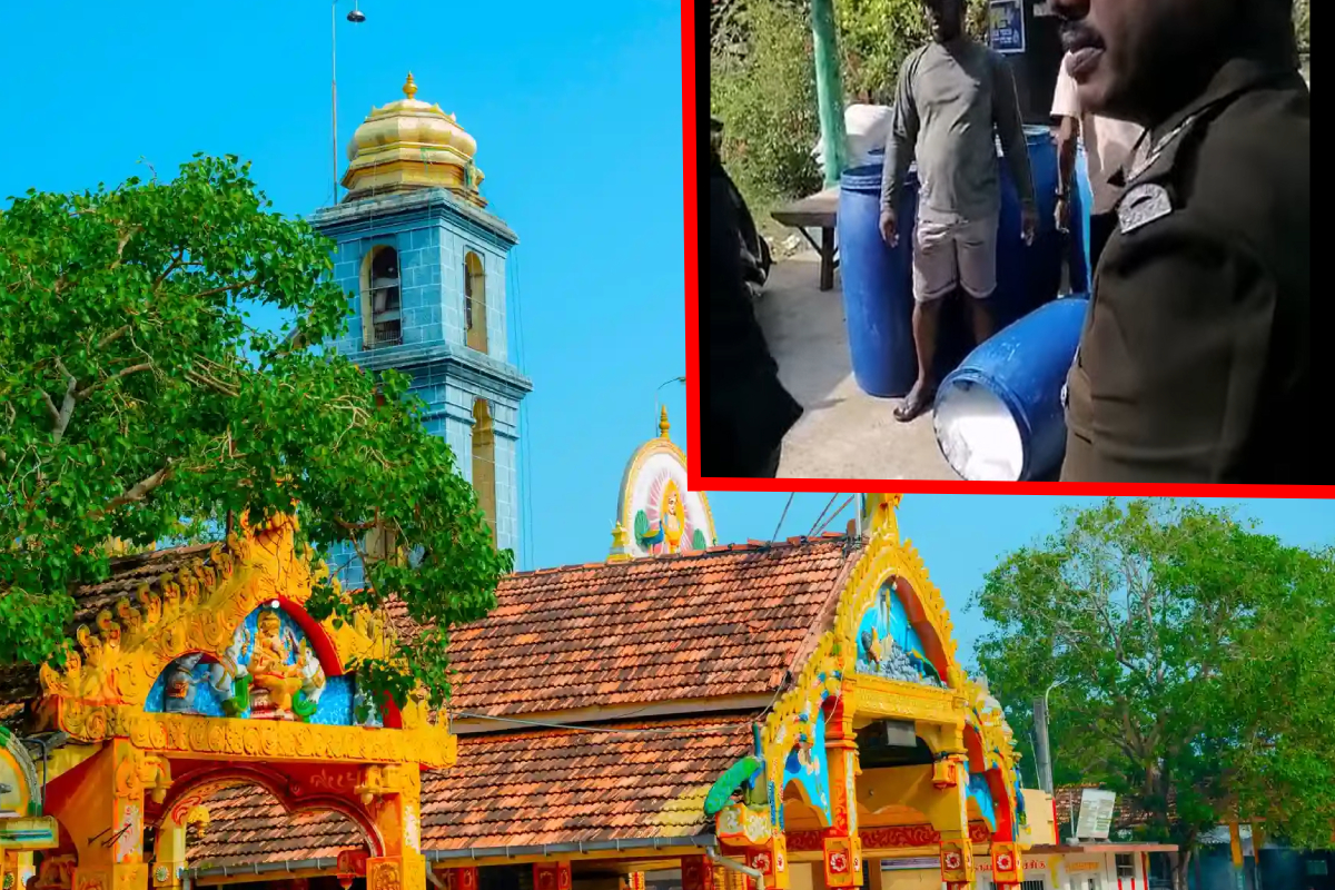 ஐதிহাসிக கோயில் திருவிழாவில் சுகாதார ஆய்வாளர்களை தாக்கியதாக குற்றம் சாட்டப்பட்ட மனிதன்