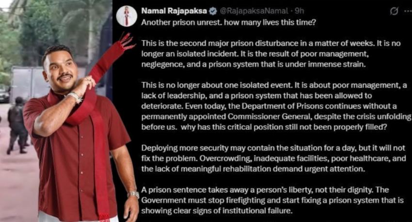 Prison System Facing Systemic Crisis, Not Isolated Incidents, Says Rajapaksa