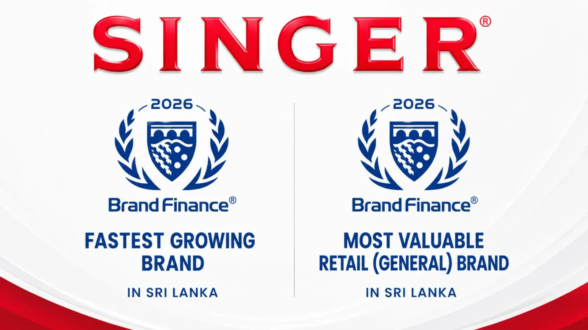 Singer Named Sri Lanka's Fastest Growing Brand with Rs. 13.888 Billion Valuation