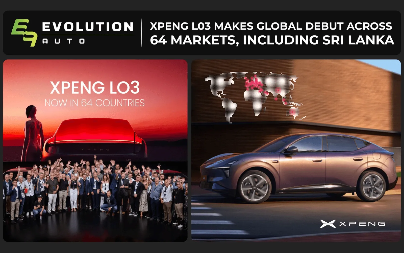 Chinese EV Maker XPENG Launches L03 Model in Sri Lanka as Part of Record 64-Market Rollout