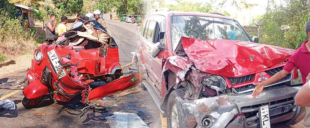 අනුරාධපුර දිස්ත්‍රიකයේ ටැක්සි සහ තුන්-රෝද වාහනයේ ගැටුමින් තිදෙනා මරුණු ගිය