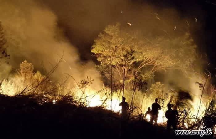 Army mobilized to combat wildfire outbreak in Diyatalawa region