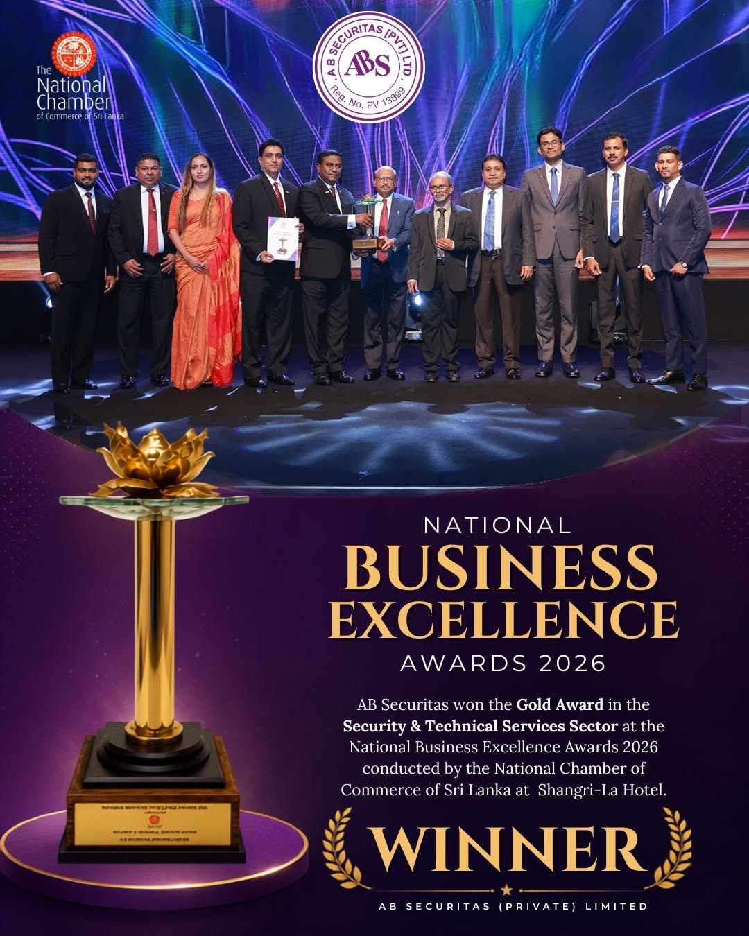AB Securitas Wins Gold at National Business Excellence Awards 2026