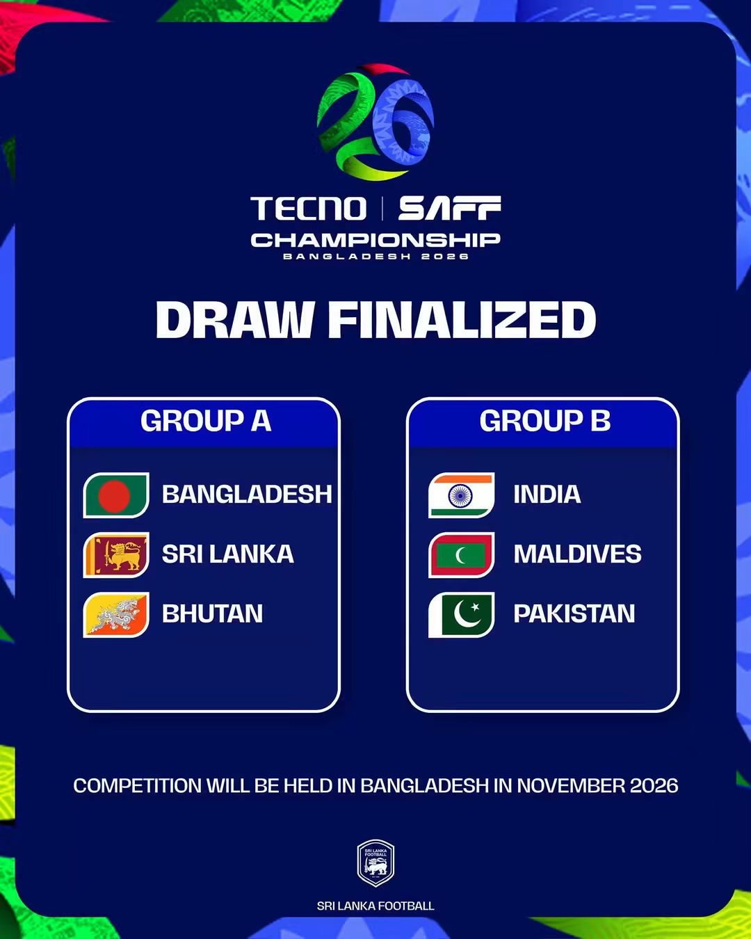 SAFF Championship 2026 draw finalized