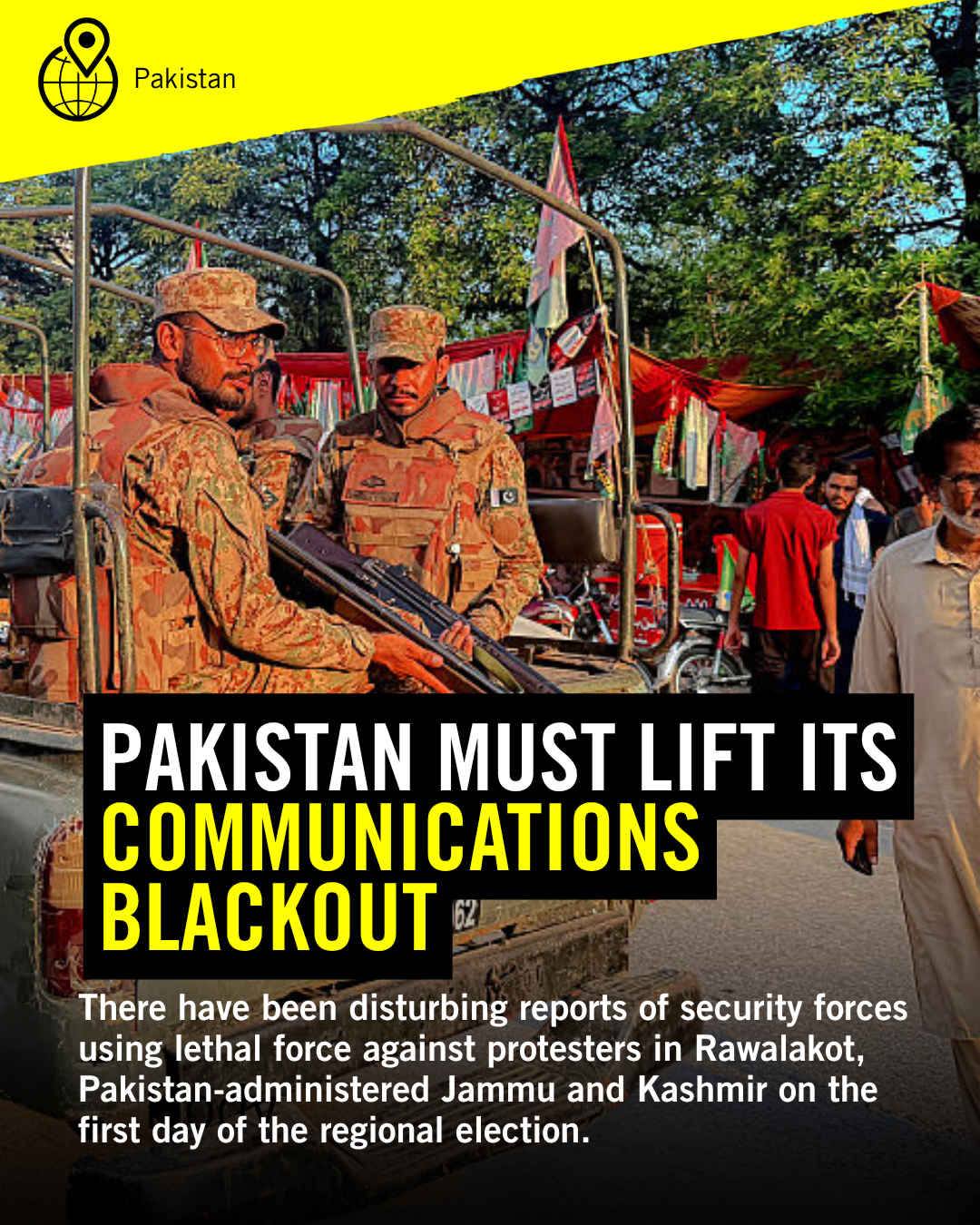 Amnesty International Calls for Investigation into Rawalakot Protest Violence