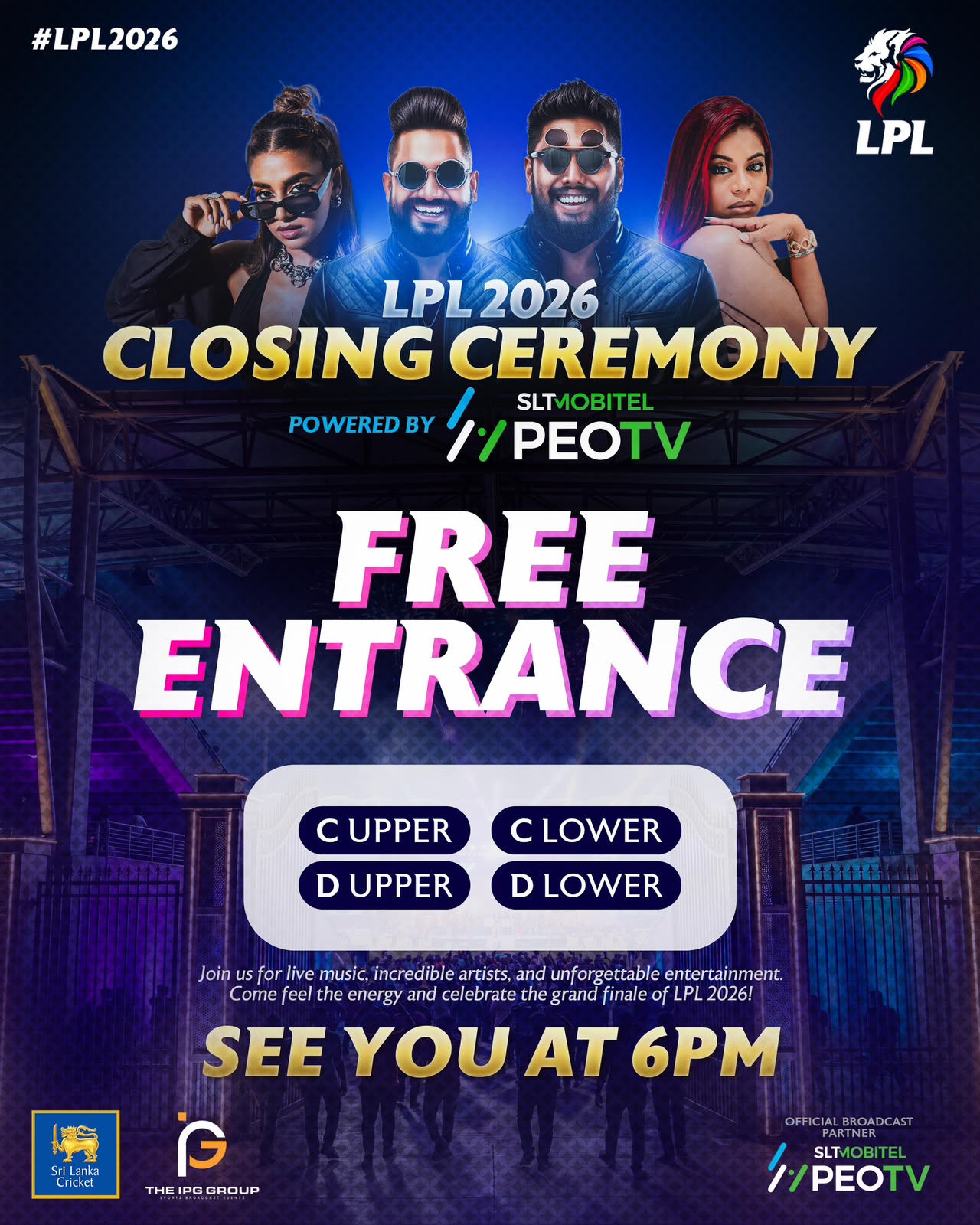 LPL 2026 Final Offers Free Entry to Cricket Fans
