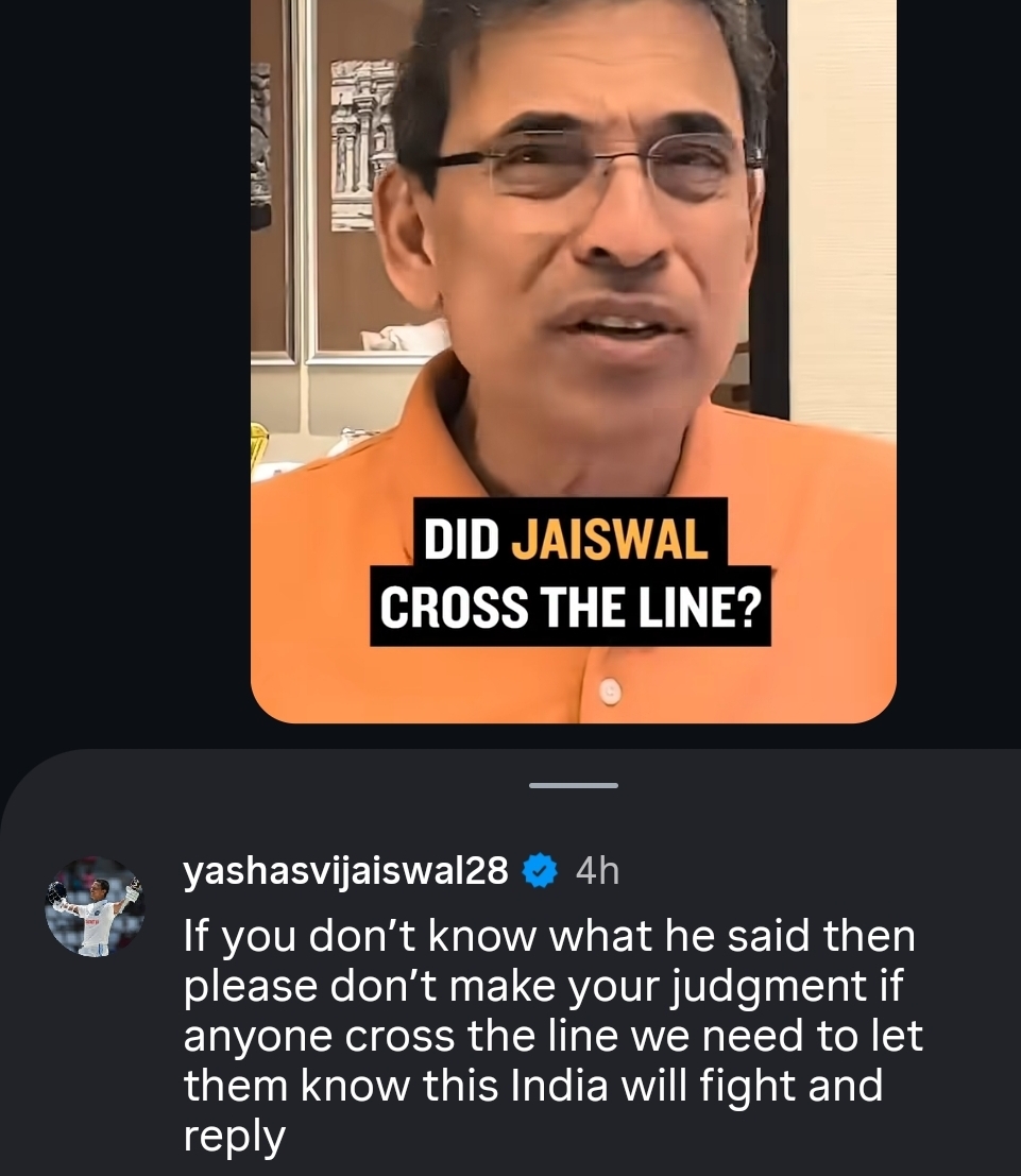 Jaiswal Defends Response to Fernando Confrontation, Says India Will 'Fight and Reply'